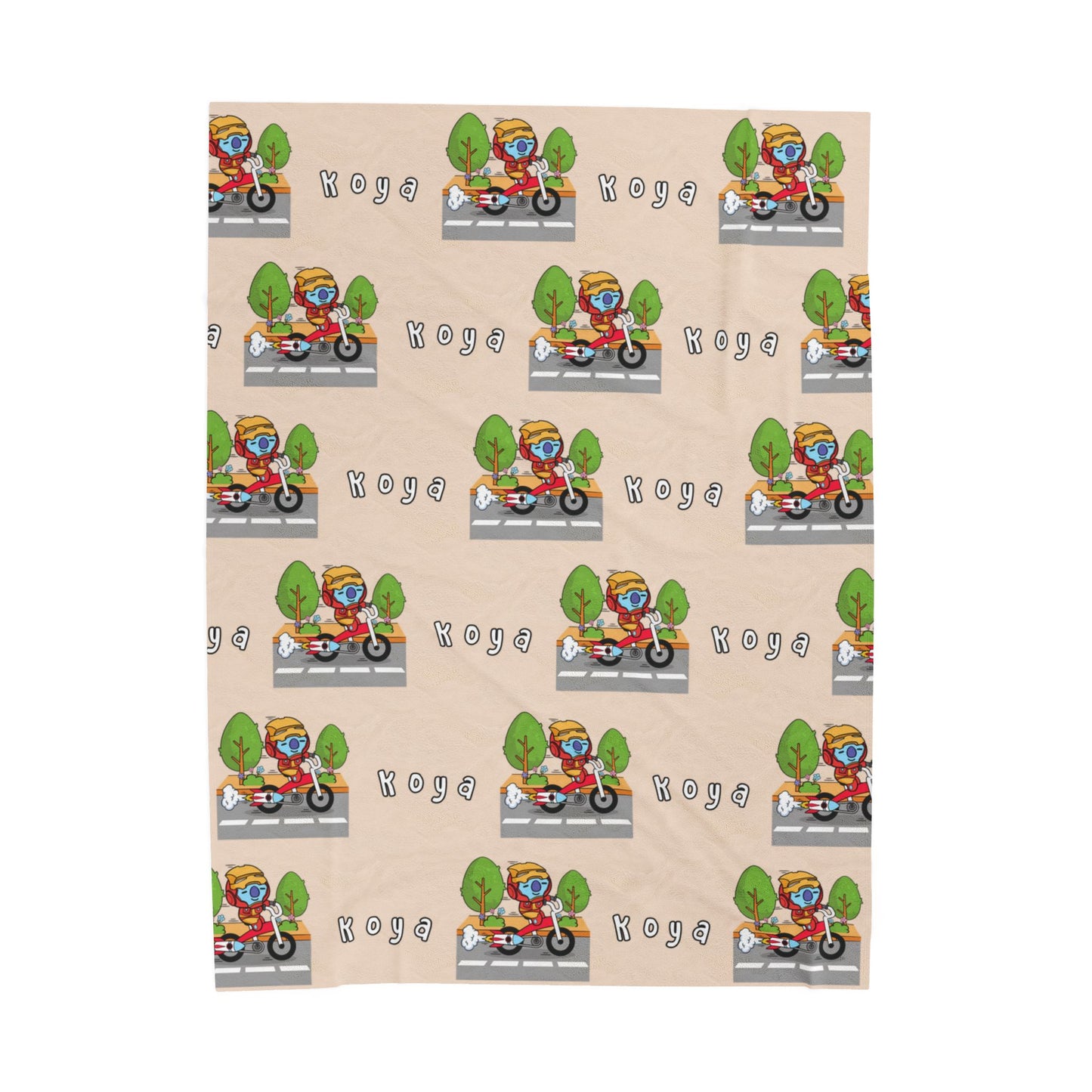 Beige Koya Blanket - BT21 Pattern Design