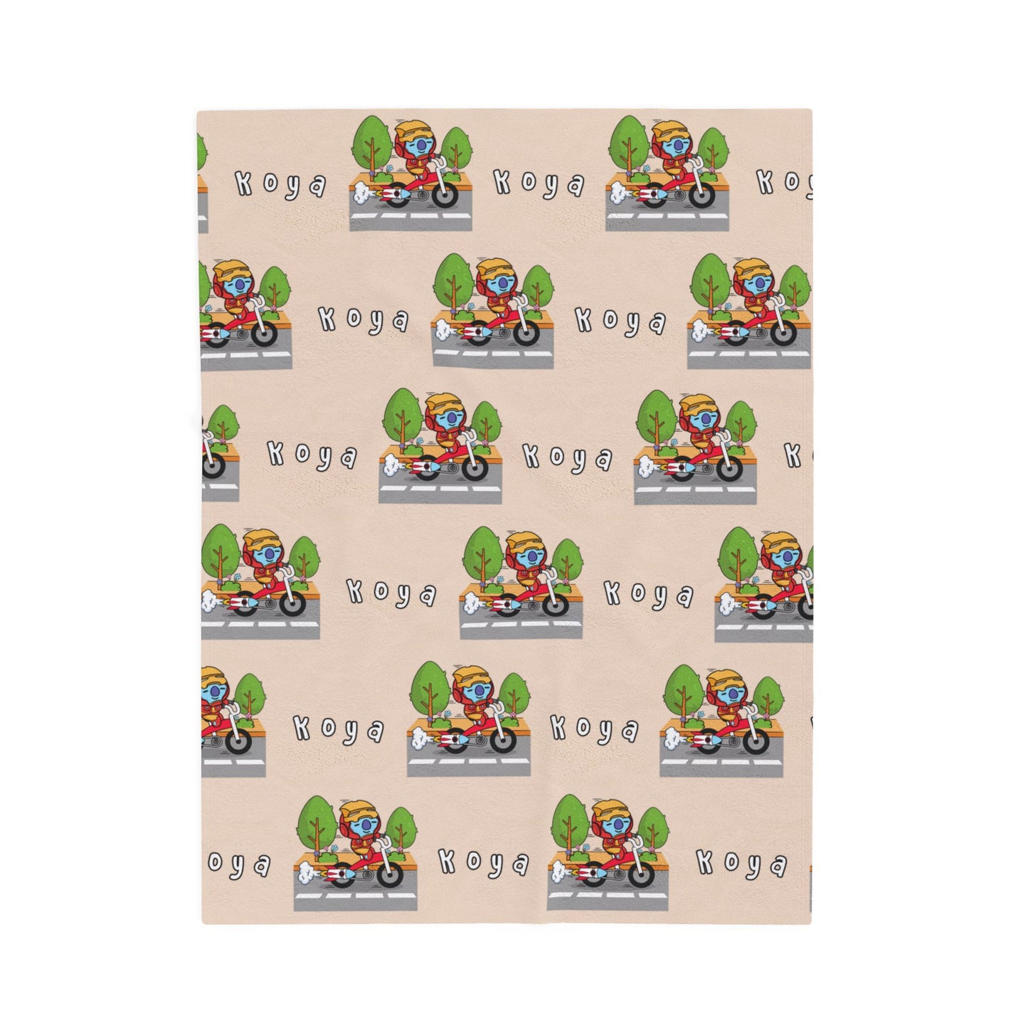 Beige Koya Blanket - BT21 Pattern Design