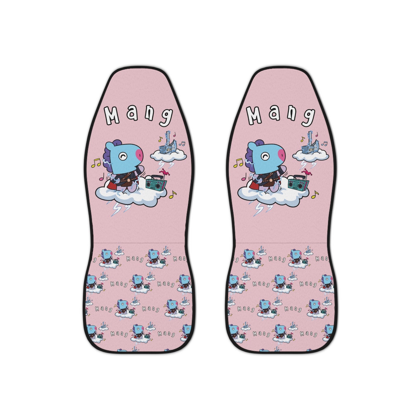 BT21 Mang Pink Car Seat Cover Single Pattern Combo Design - Identical Set of 2