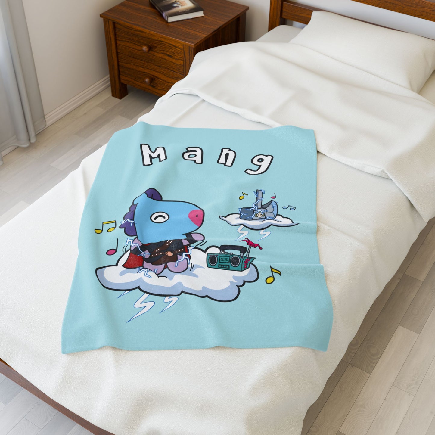 Blue Mang Blanket - BT21 Single Design
