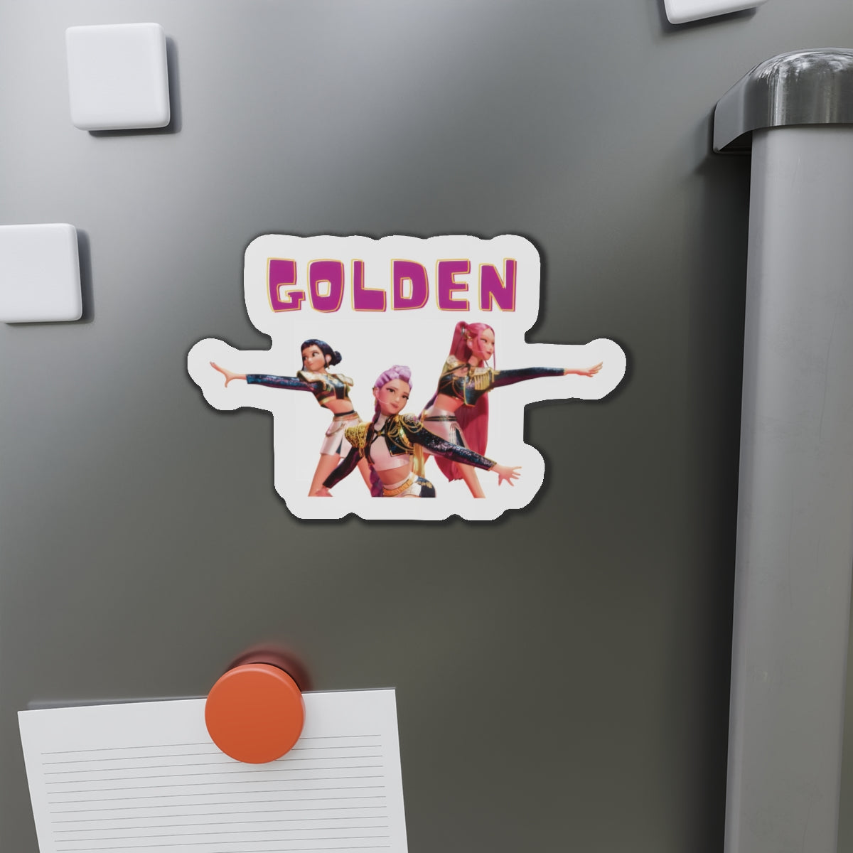 Kpop Demon Hunters Huntrix Rumi Mira Zoey Golden Outfit Magnet