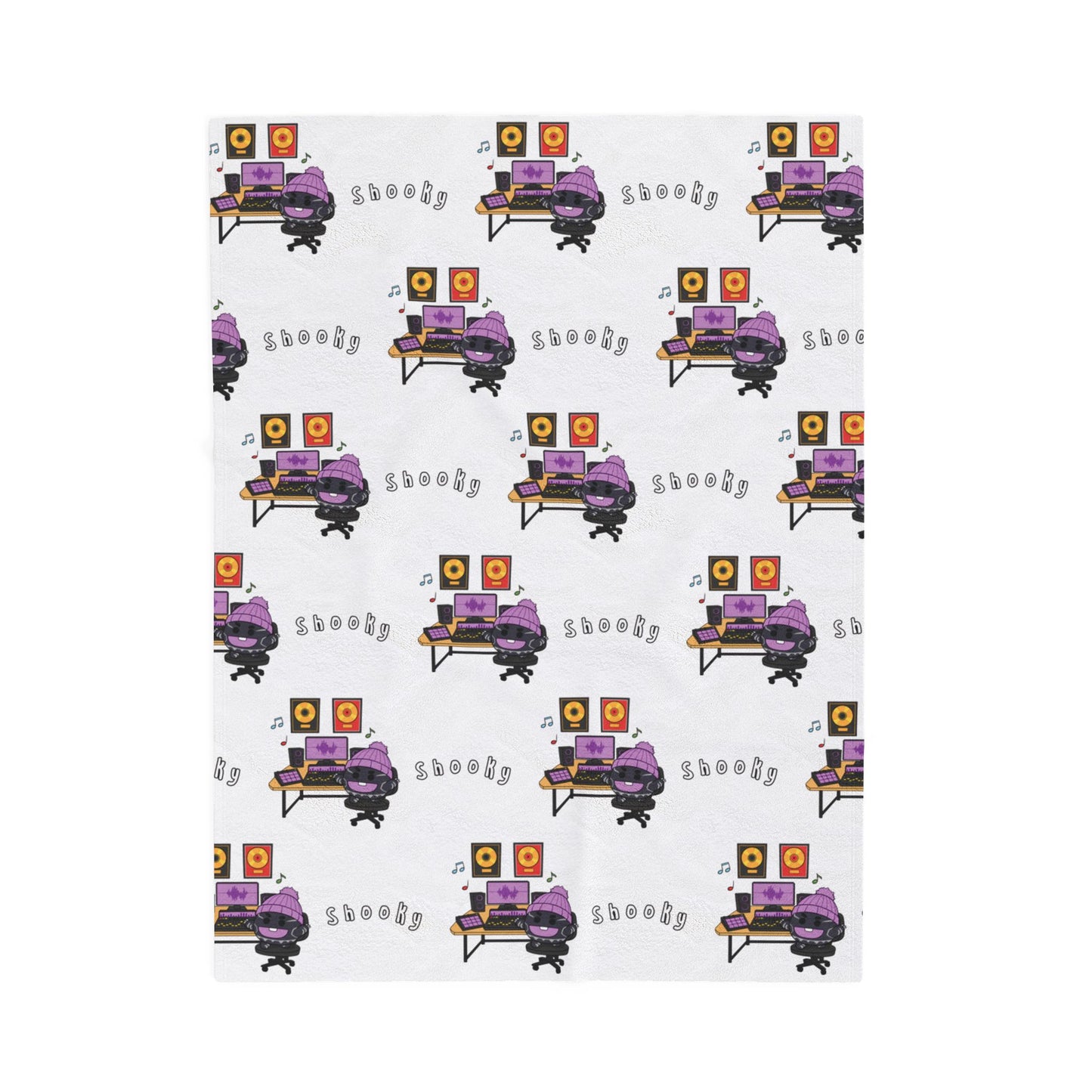 White Shooky Blanket - BT21 Pattern Design