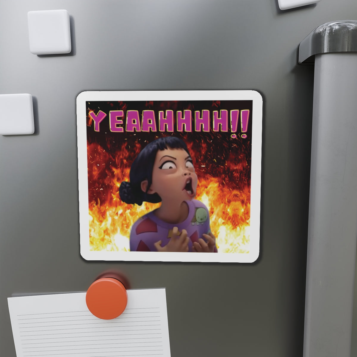 Kpop Demon Hunters Huntrix Zoey YEAHHH Funny Face Magnet Pose 2