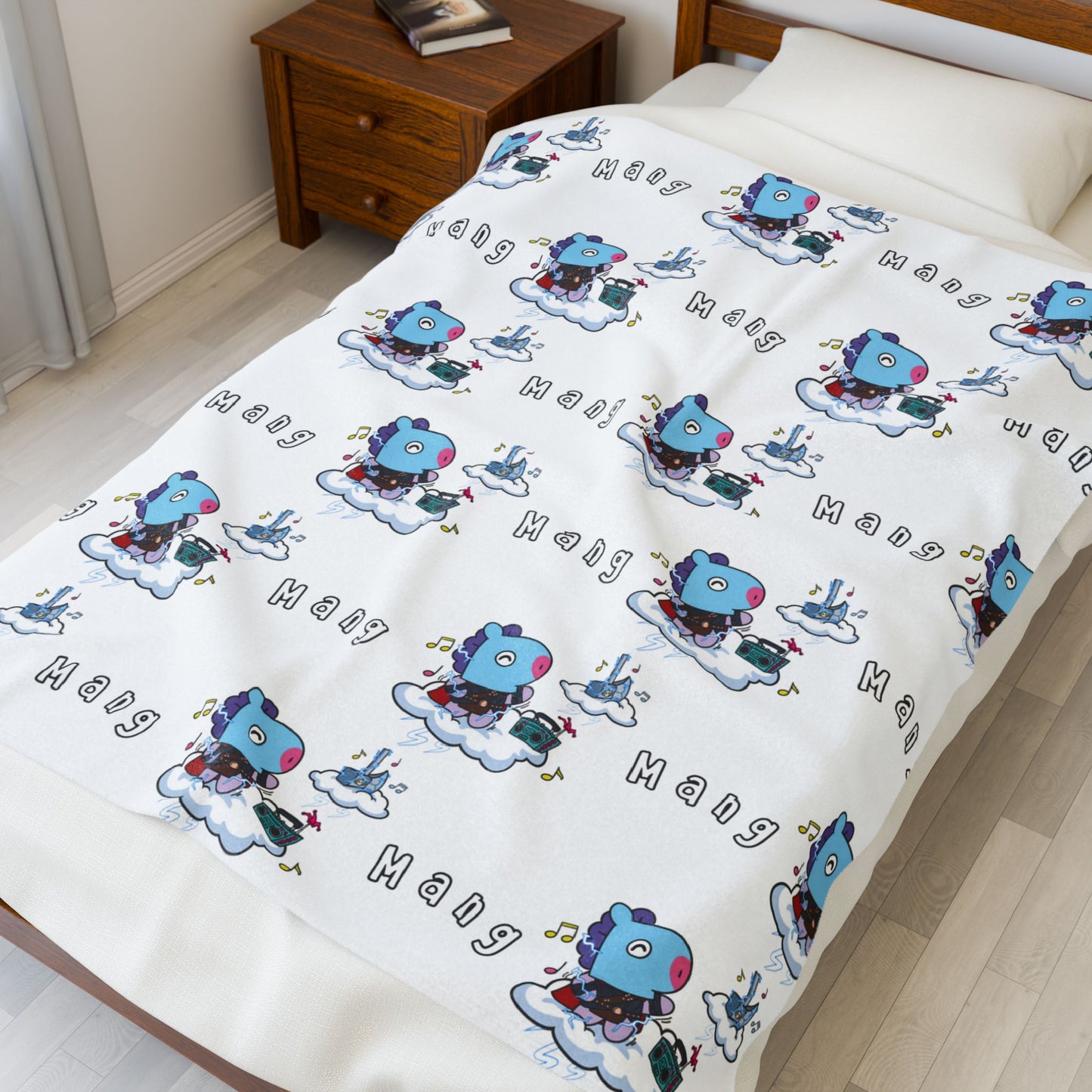 White Mang Blanket - BT21 Pattern Design
