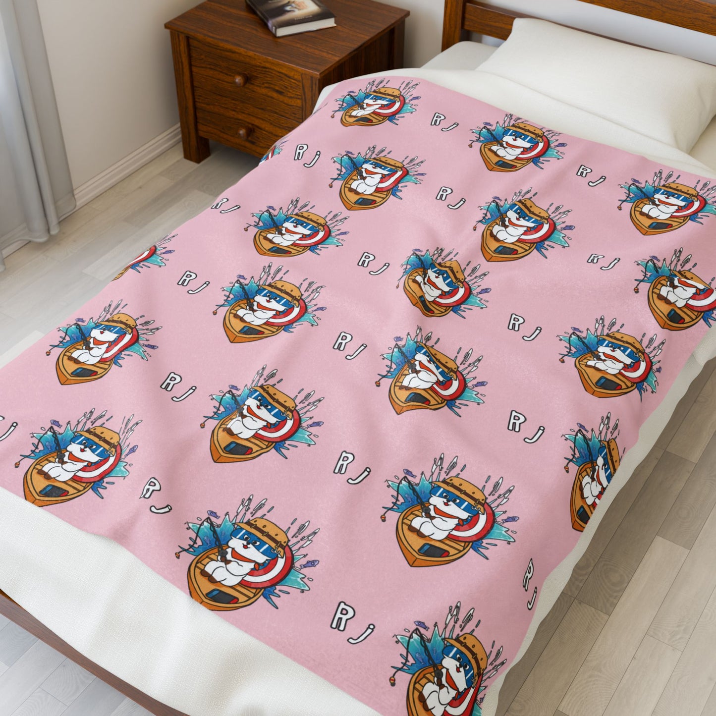 Pink RJ Blanket - BT21 Pattern Design