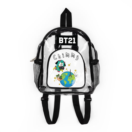 BT21 Chimmy Clear Panel Backpack (White Colored Front) — Not Stadium Approved