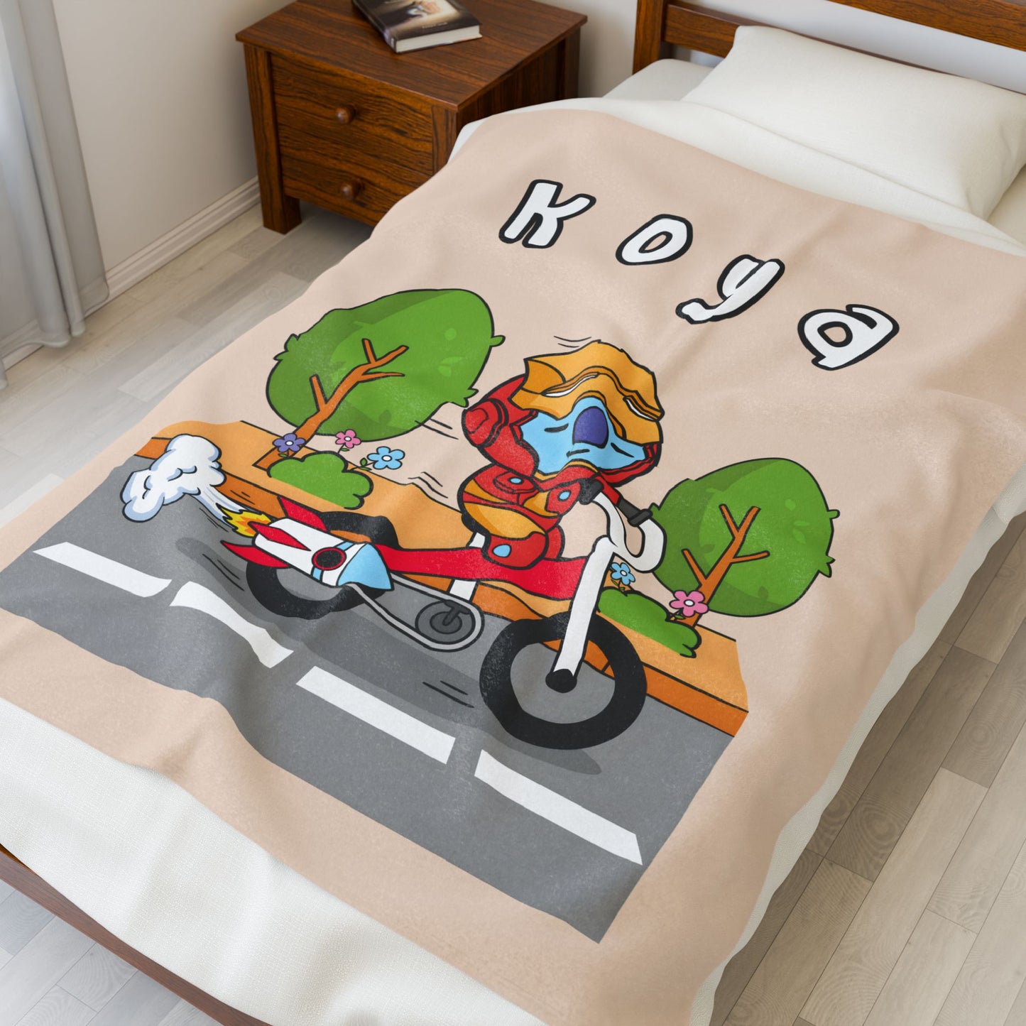 Beige Koya Blanket - BT21 Single Design