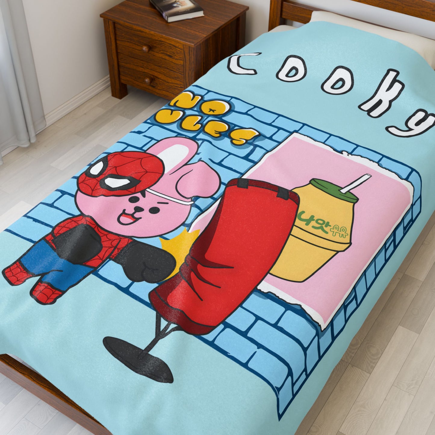 Blue Cooky Blanket - BT21 Single Design