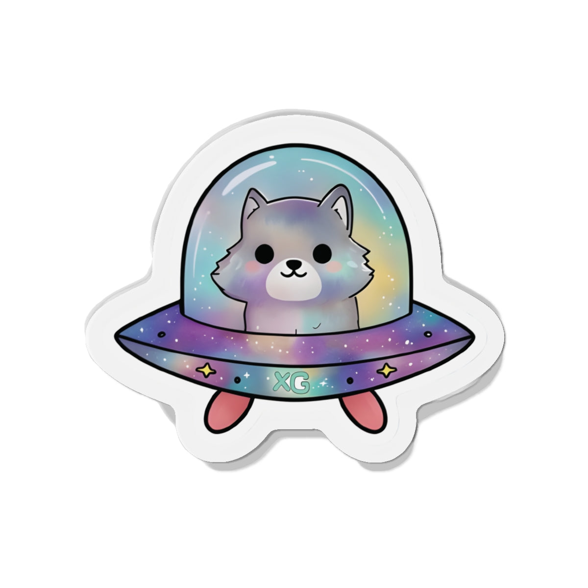 XG Alphaz Merch Wolf in Spaceship Magnet