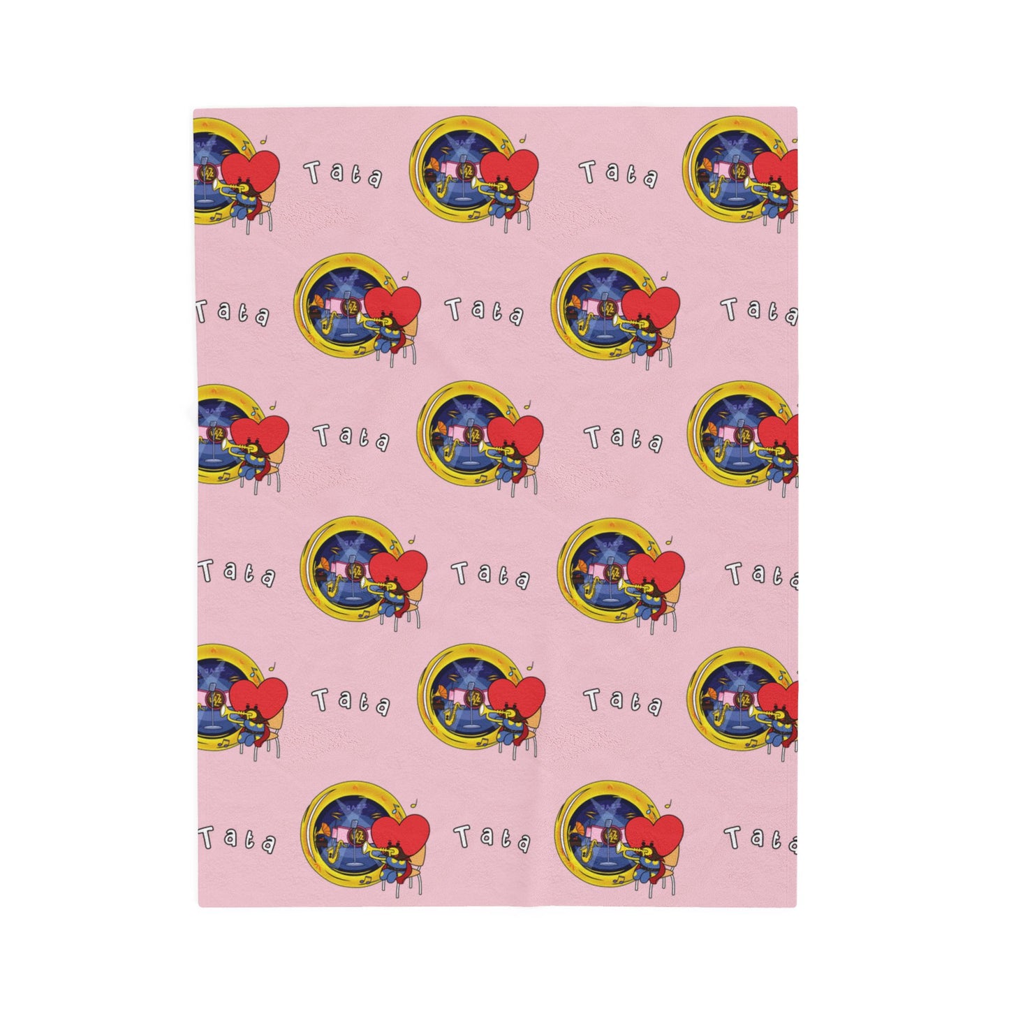 Pink Tata Blanket - BT21 Pattern Design