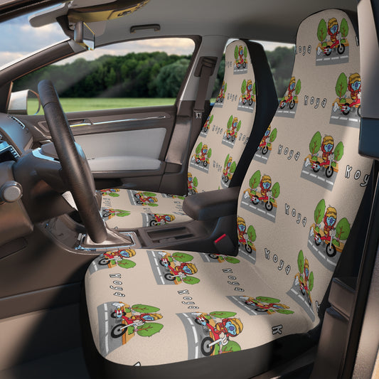 BT21 Koya Beige Car Seat Cover Pattern Design - Identical Set of 2