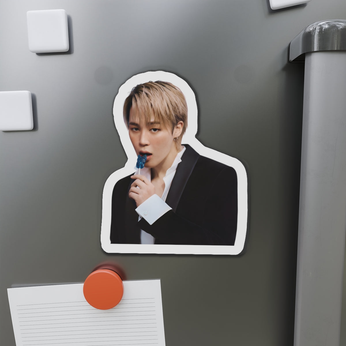 BTS Park Jimin Dior Photoshoot Eating a Sucker Magnet