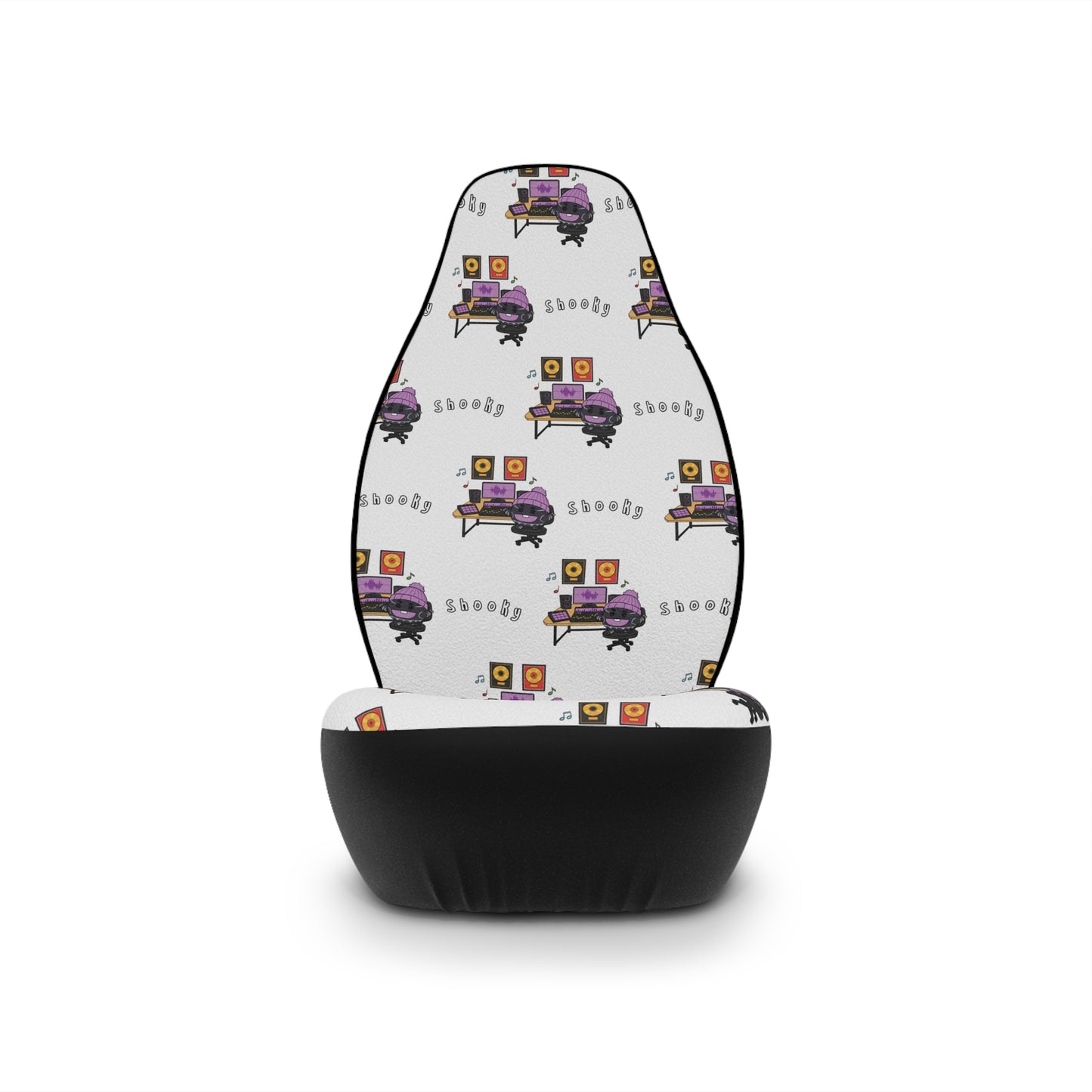 BT21 Shooky White Car Seat Cover Pattern Design - Identical Set of 2