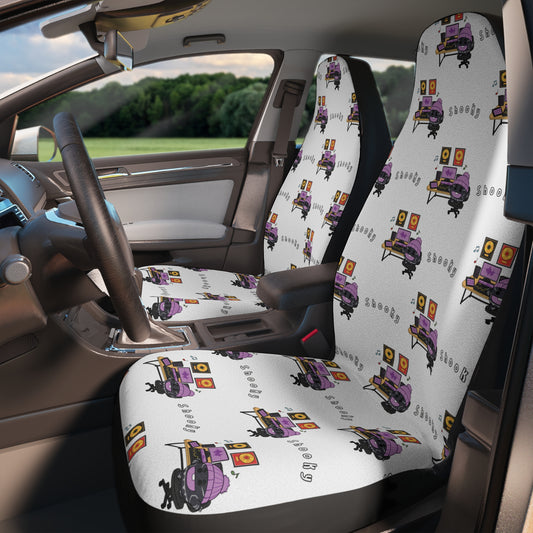 BT21 Shooky White Car Seat Cover Pattern Design - Identical Set of 2