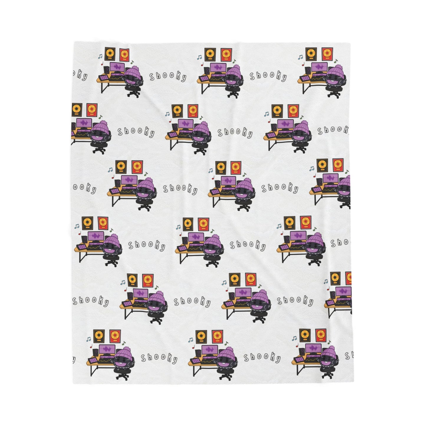 White Shooky Blanket - BT21 Pattern Design