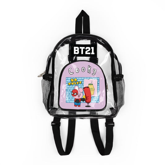 BT21 Cooky Clear Panel Backpack (Purple Colored Front) — Not Stadium Approved