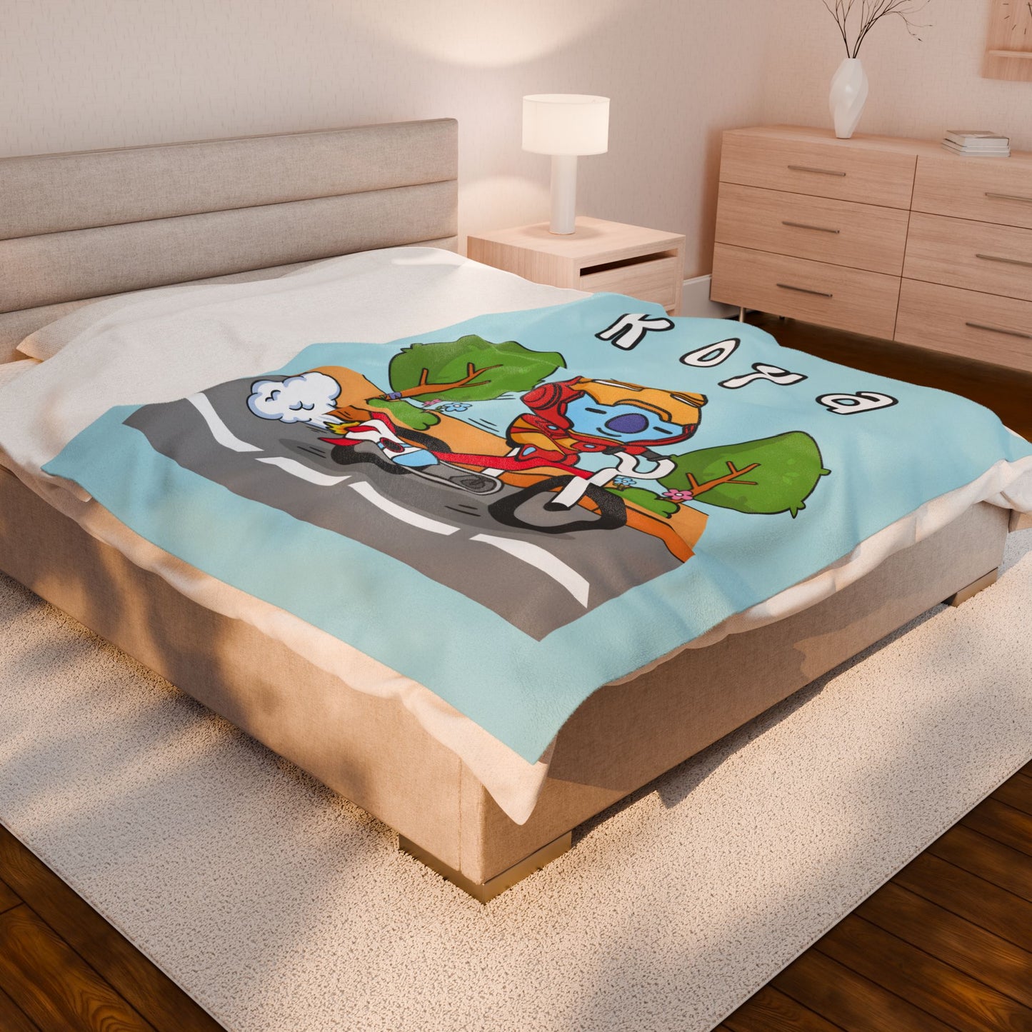 Blue Koya Blanket - BT21 Single Design