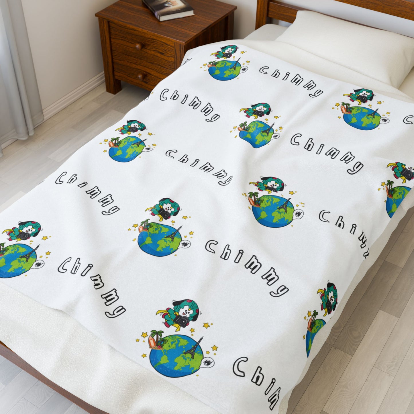 White Chimmy Blanket - BT21 Pattern Design