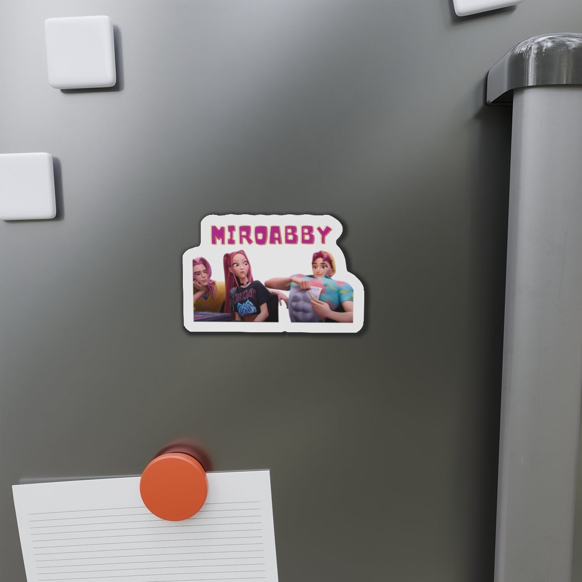 Kpop Demon Hunters Huntrix Mira Saja Boys Abby and Romance Miroabby Drawing Abs Magnet