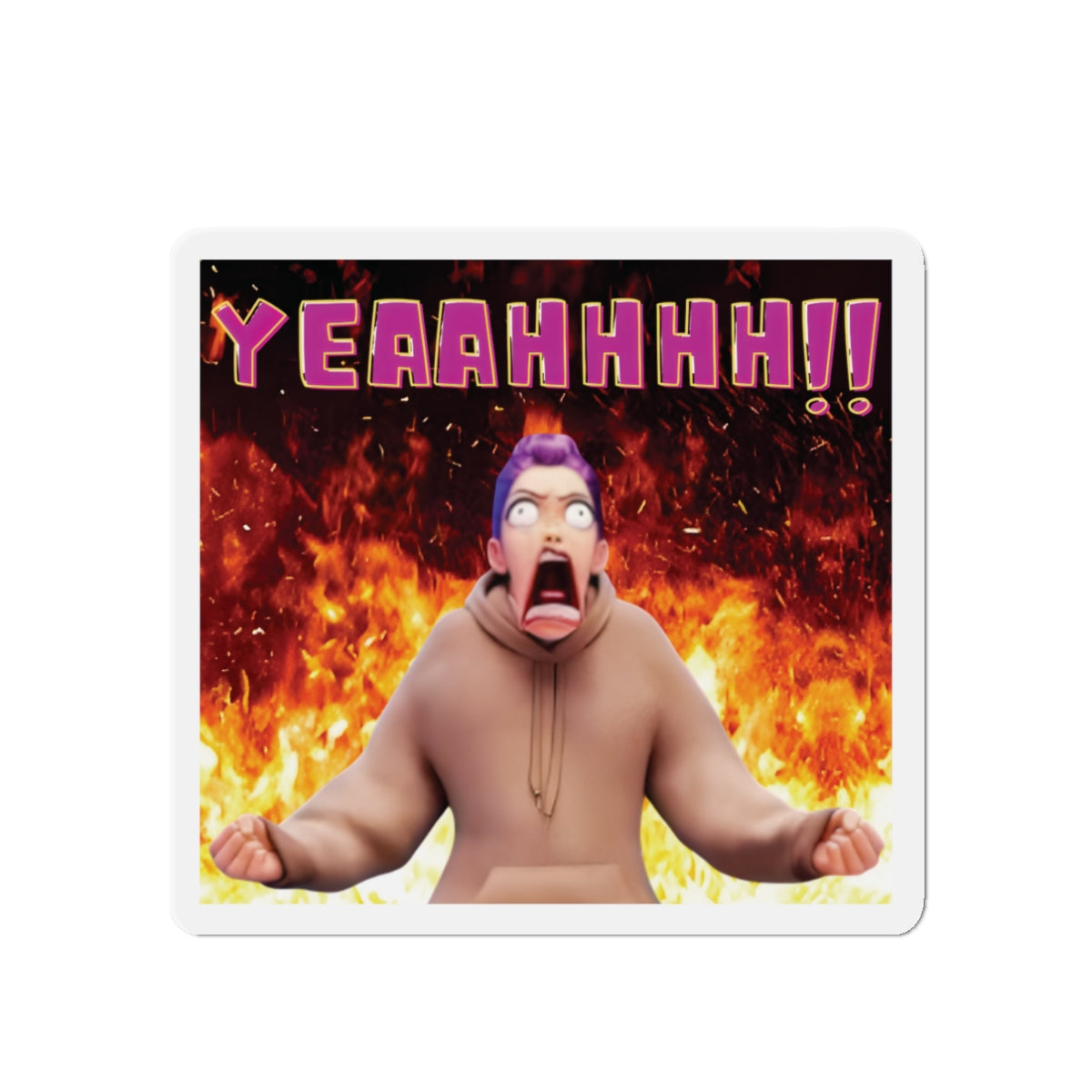 Kpop Demon Hunters Huntrix Rumi YEAHHH Funny Face Magnet