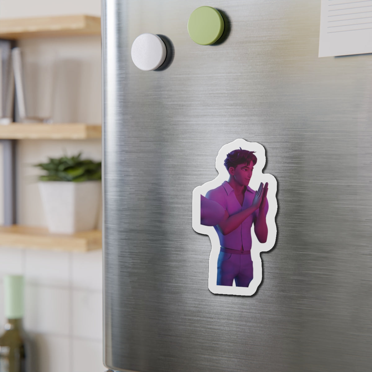 Kpop Demon Hunters Saja Boys Abby Saja Wearing Pink Magnet