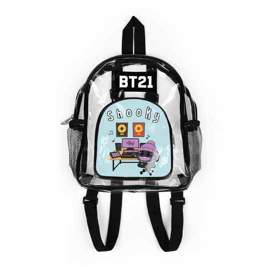 BT21 Shooky Clear Panel Backpack (Blue Colored Front) — Not Stadium Approved