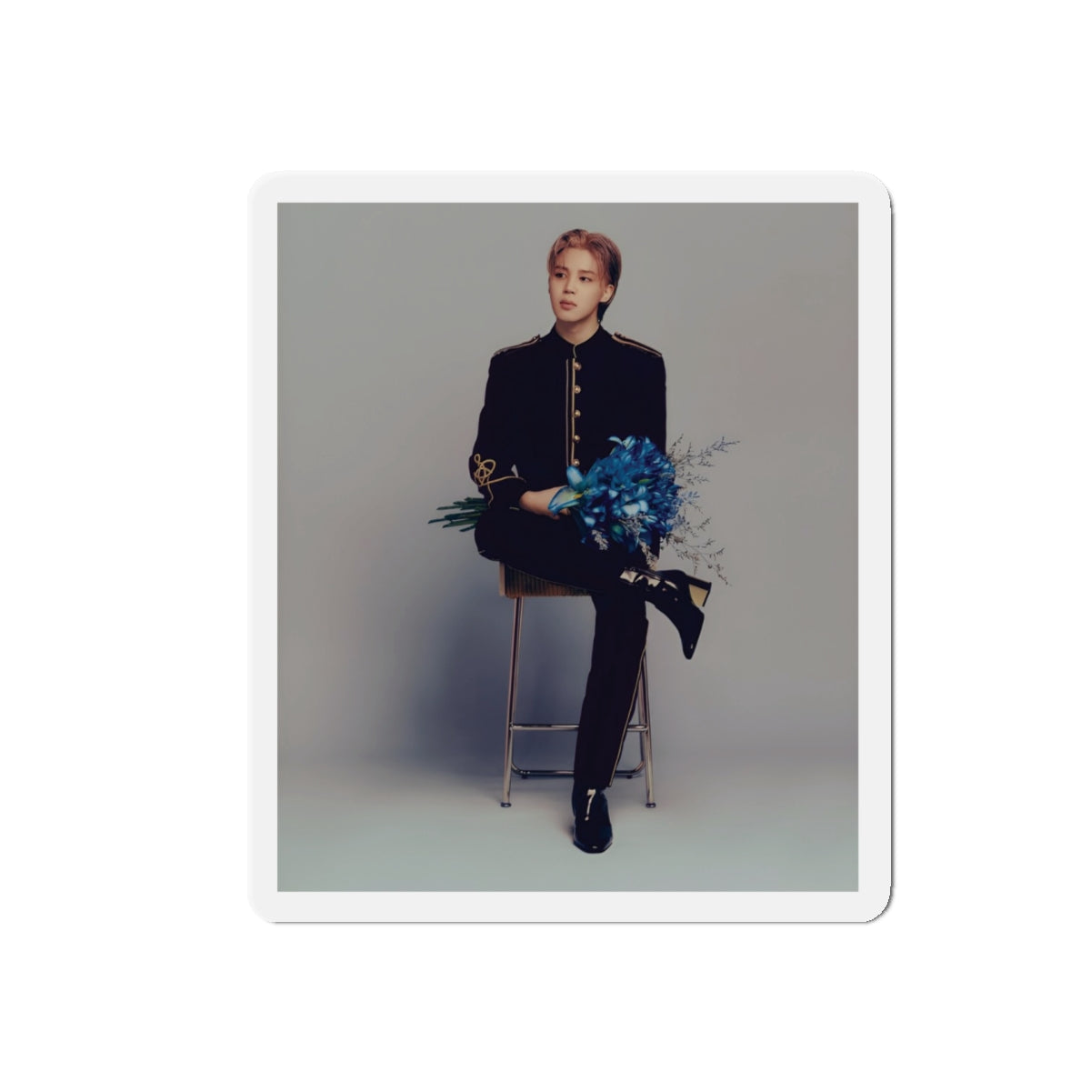 BTS Park Jimin Muse Album Photoshoot Holding Blue Flowers Magnet