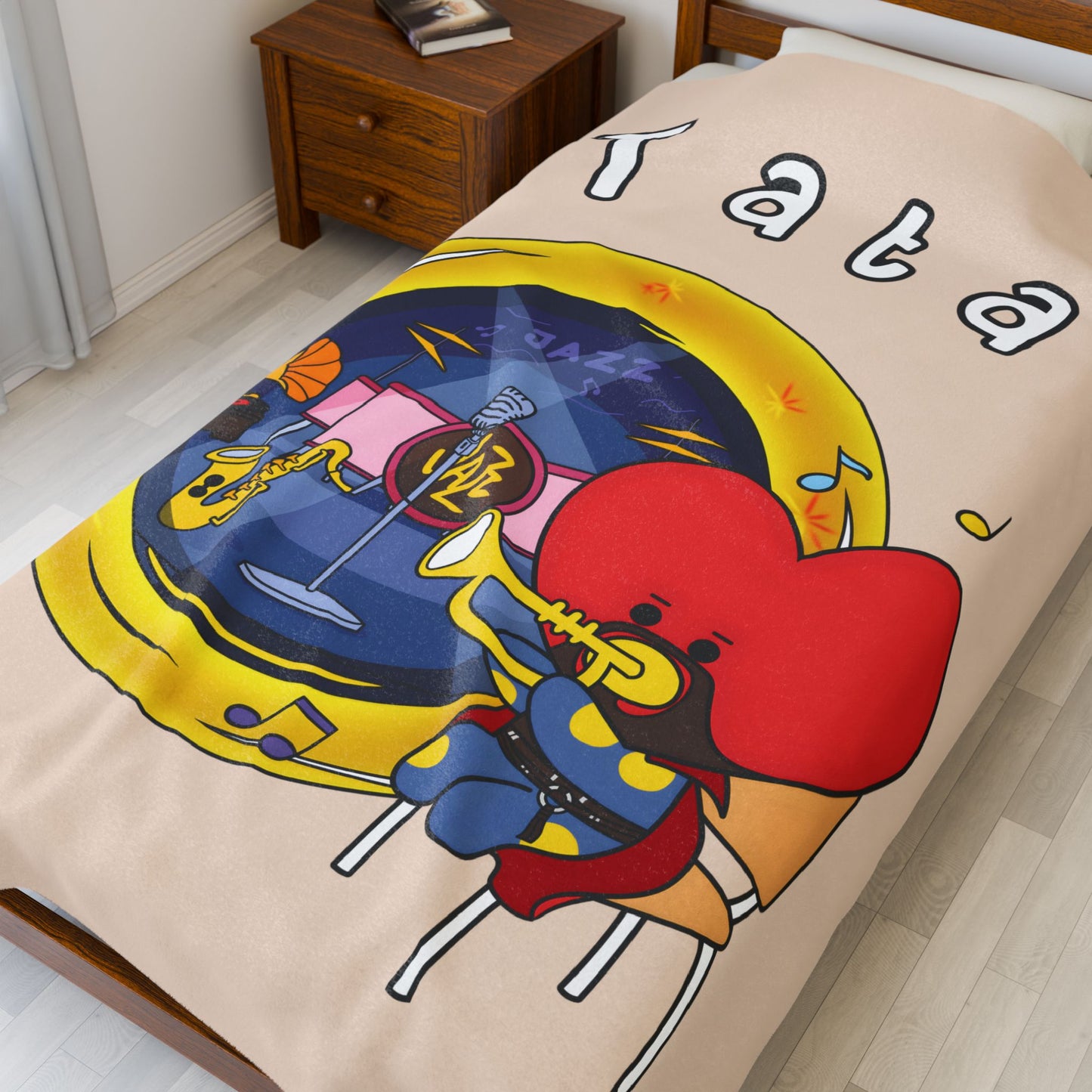 Beige Tata Blanket - BT21 Single Design
