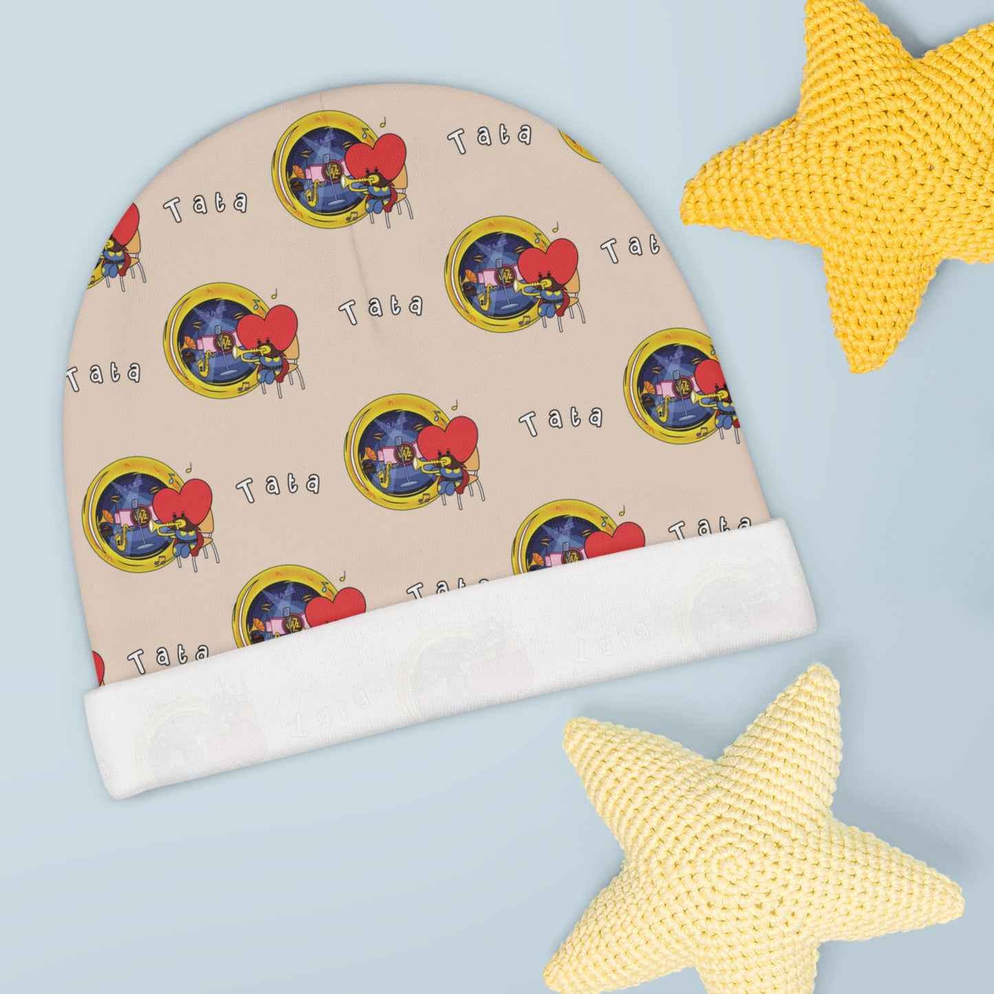 BT21 Tata Beige Baby Beanie Pattern