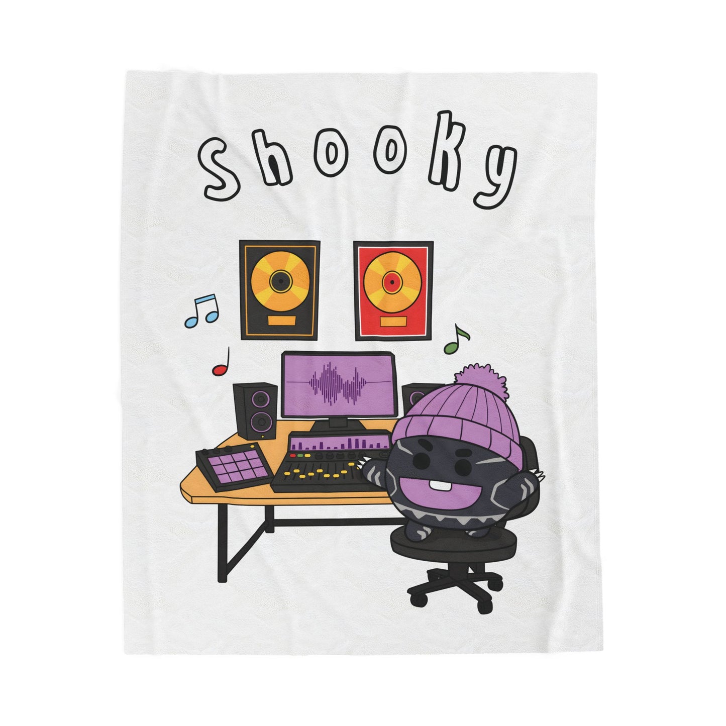 White Shooky Blanket - BT21 Single Design