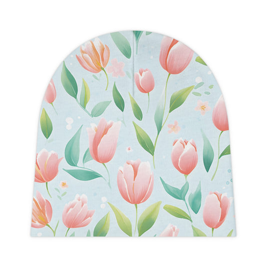 Infant Baby Beanie Hat Tulips Design