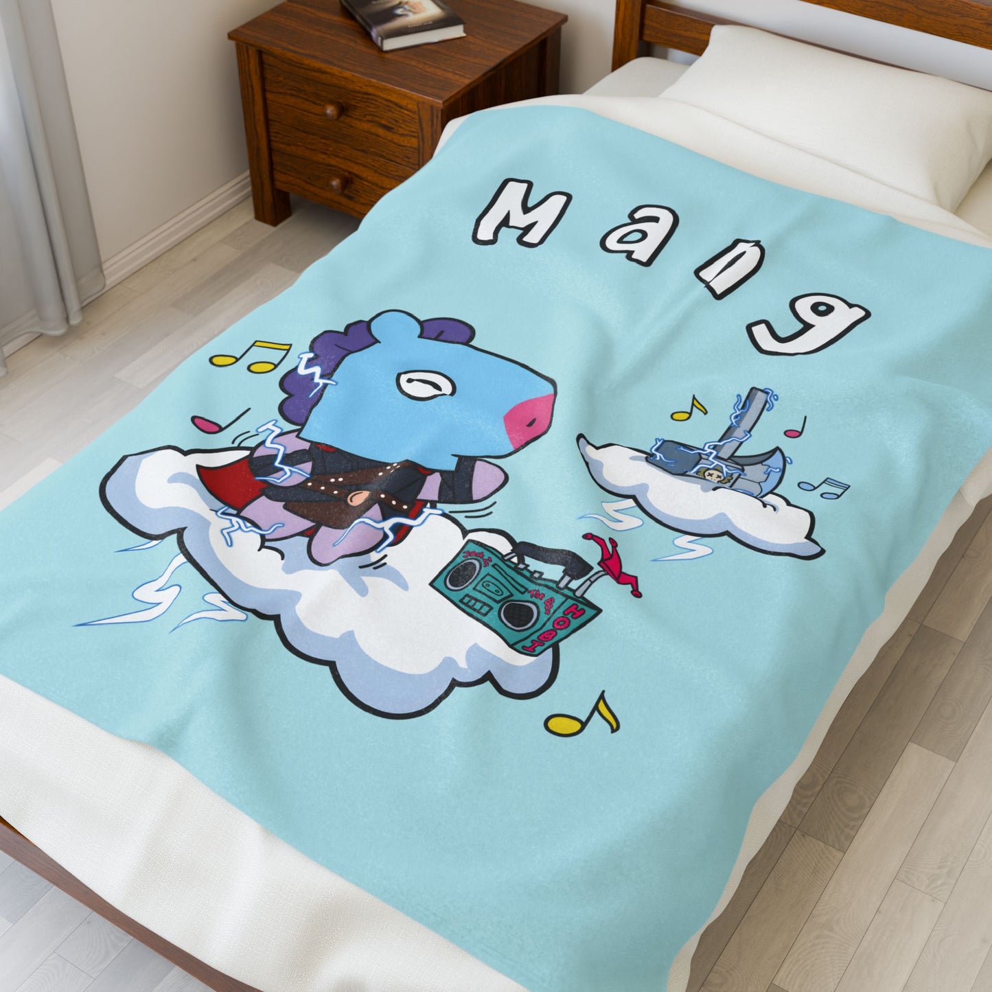 Blue Mang Blanket - BT21 Single Design