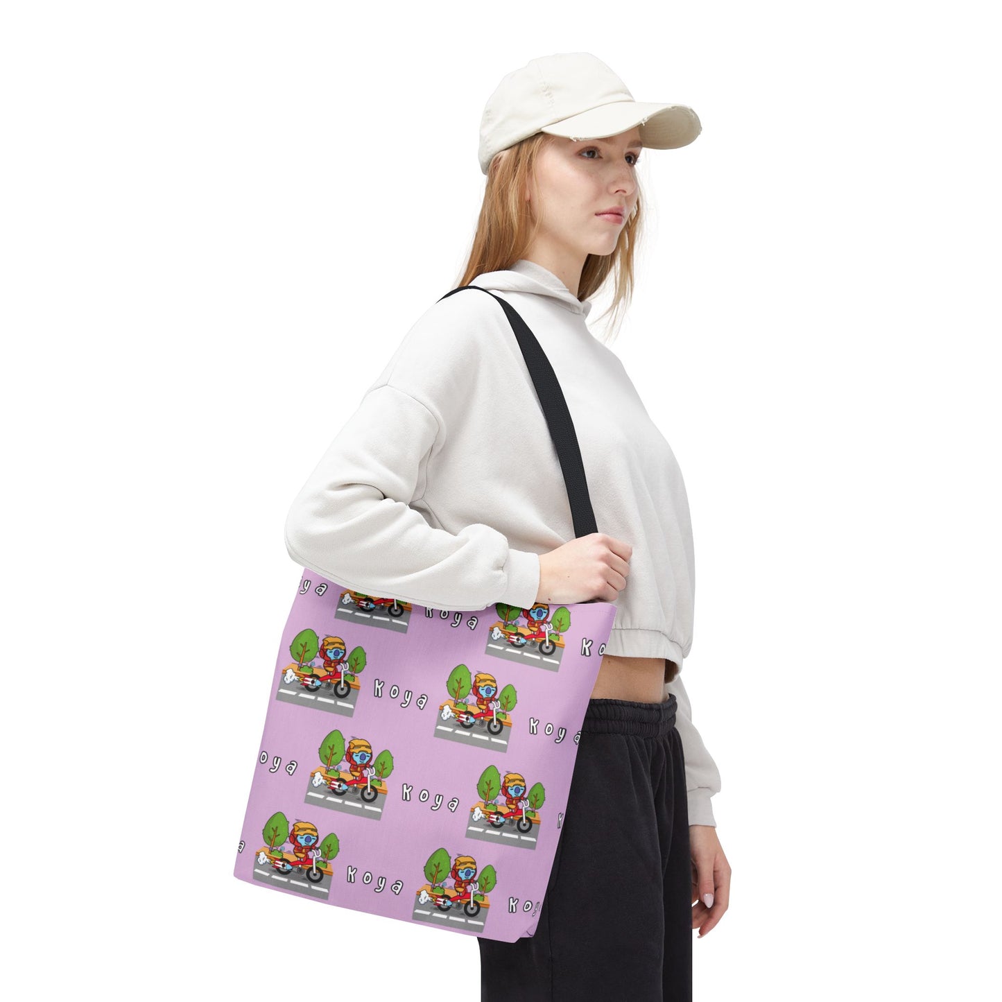 BT21 Koya Purple Tote Bag Pattern Design