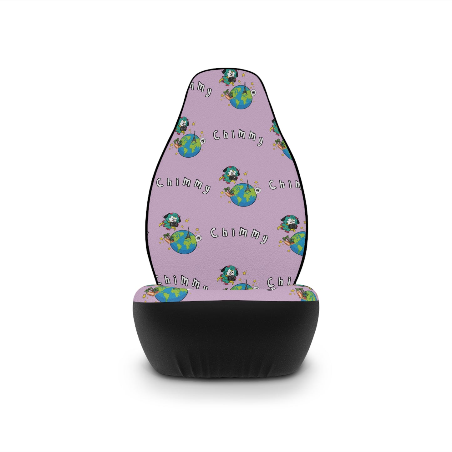 BT21 Chimmy Purple Car Seat Cover Pattern Design - Identical Set of 2