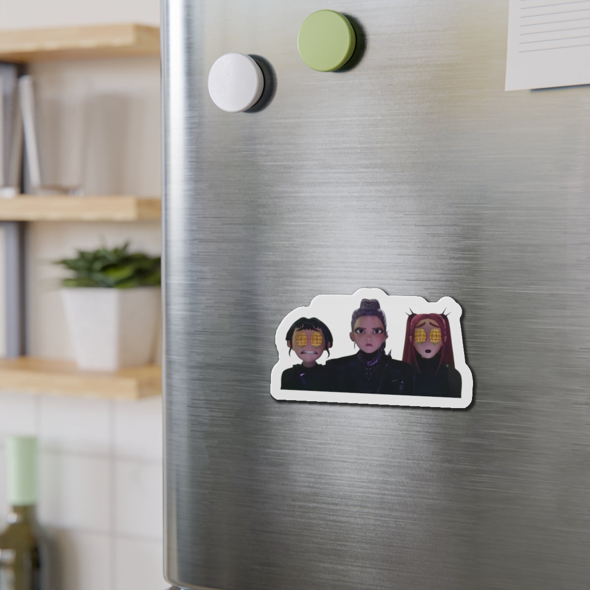 Kpop Demon Hunters Huntrix Rumi Mira Zoey Mens Bathhouse Popcorn Eyes Magnet