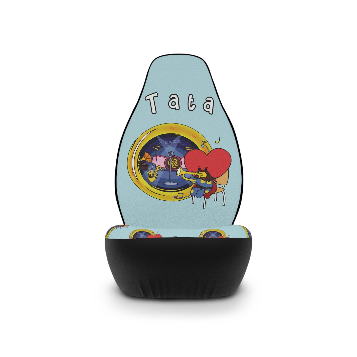 BT21 Tata Blue Car Seat Cover Single Patter Combo Design - Identical Set of 2