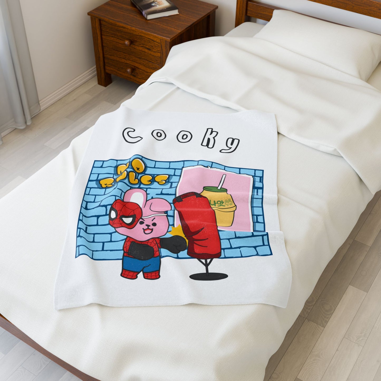 White Cooky Blanket - BT21 Single Design