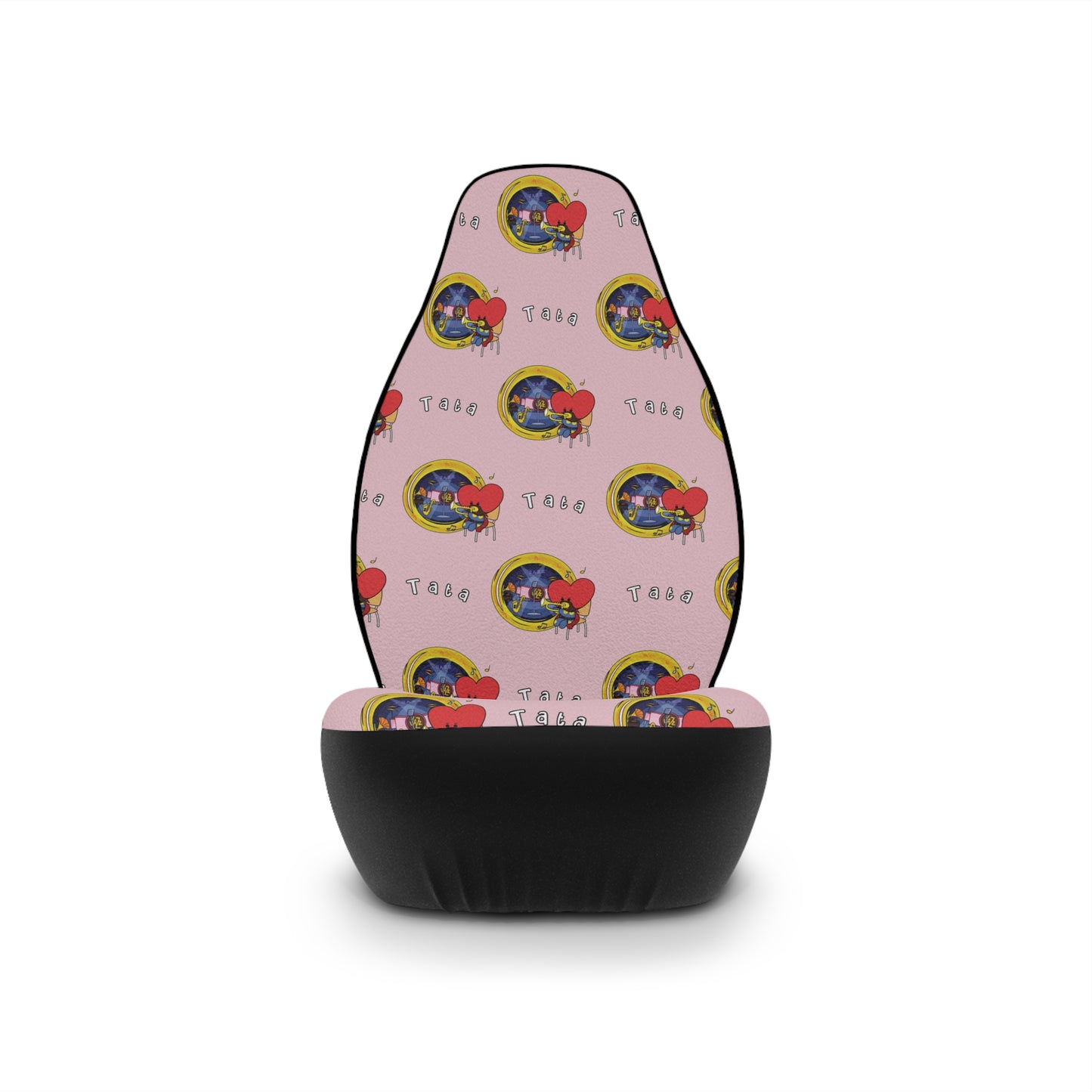 BT21 Tata Pink Car Seat Covers Pattern Design - Identical Set of 2
