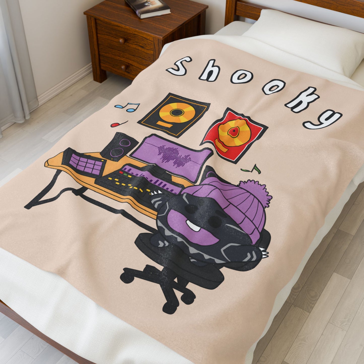 Beige Shooky Blanket - BT21 Single Design