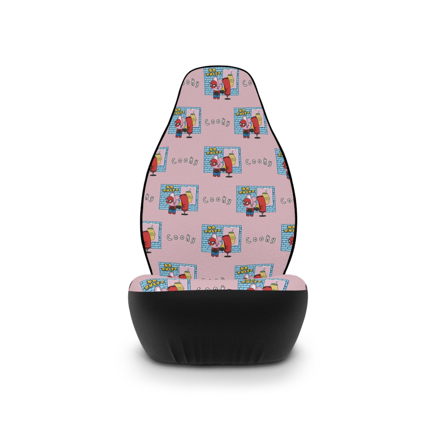 BT21 Cooky Pink Car Seat Cover Pattern Design - Identical Set of 2