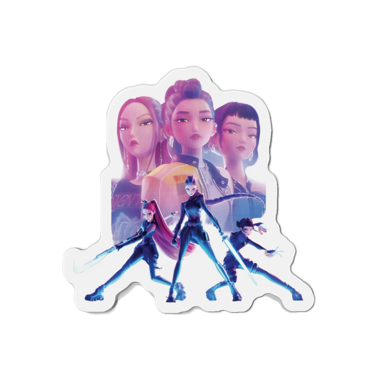 Kpop Demon Hunters Huntrix Rumi Mira Zoey Hunting Outfit Magnet