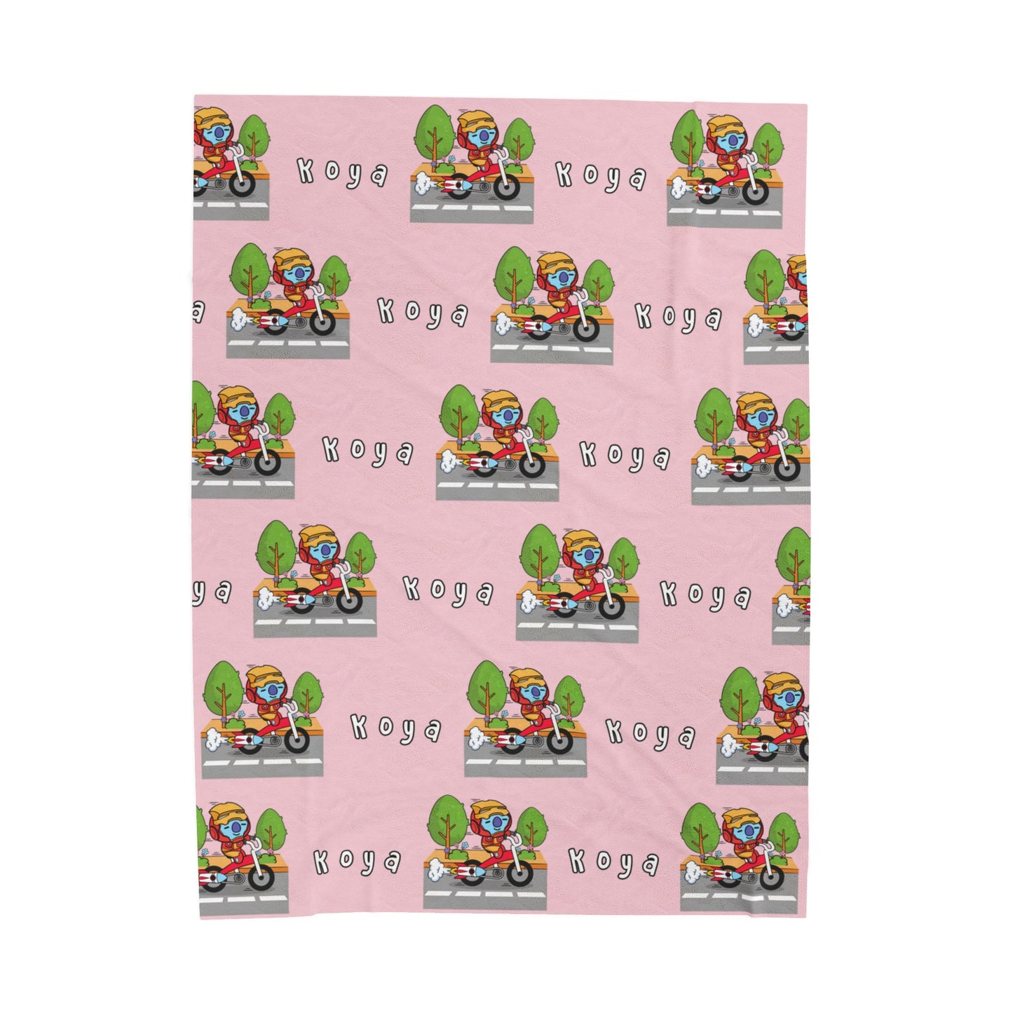 Pink Koya Blanket - BT21 Pattern Design