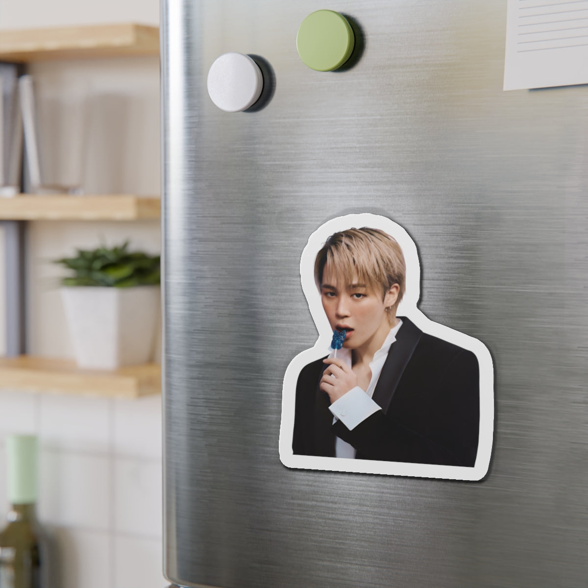 BTS Park Jimin Dior Photoshoot Eating a Sucker Magnet