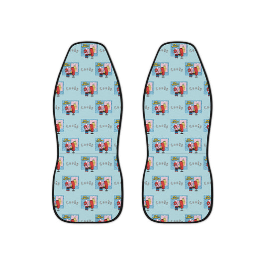 BT21 Cooky Blue Car Seat Cover Pattern Design - Identical Set of 2