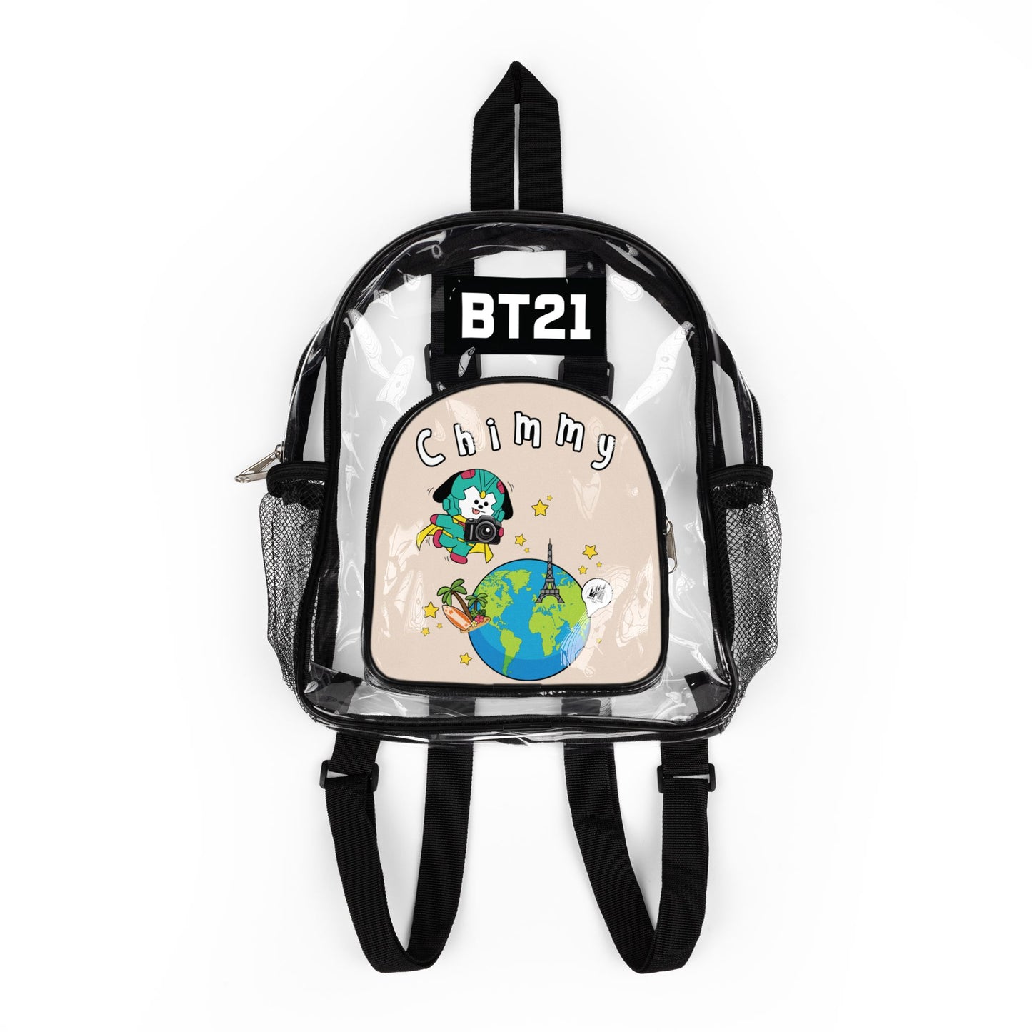 BT21 Chimmy Clear Stadium Concert Bag With Beige Background