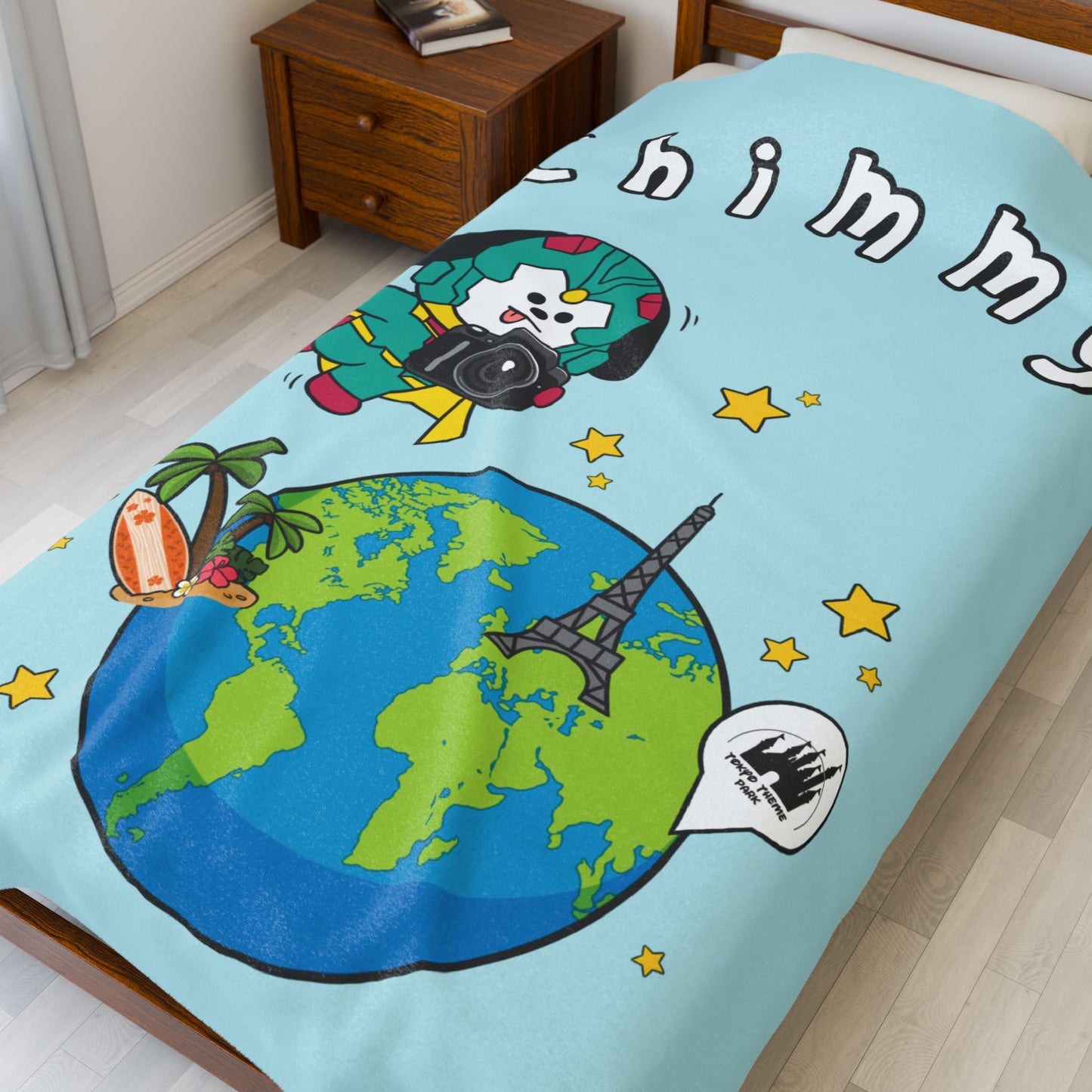 Blue Chimmy Blanket - BT21 Single Design