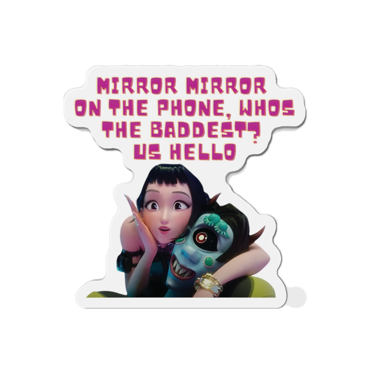 Kpop Demon Hunters Huntrix Zoey Mirror Mirror On The Phone Magnet