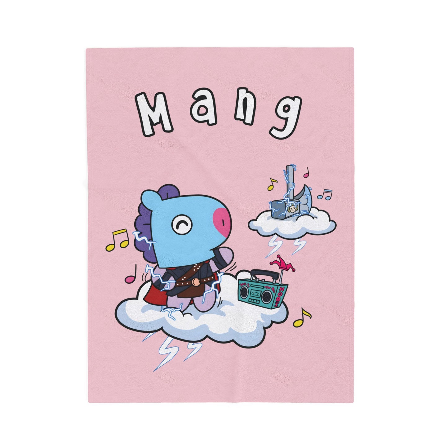Pink Mang Blanket - BT21 Single Design