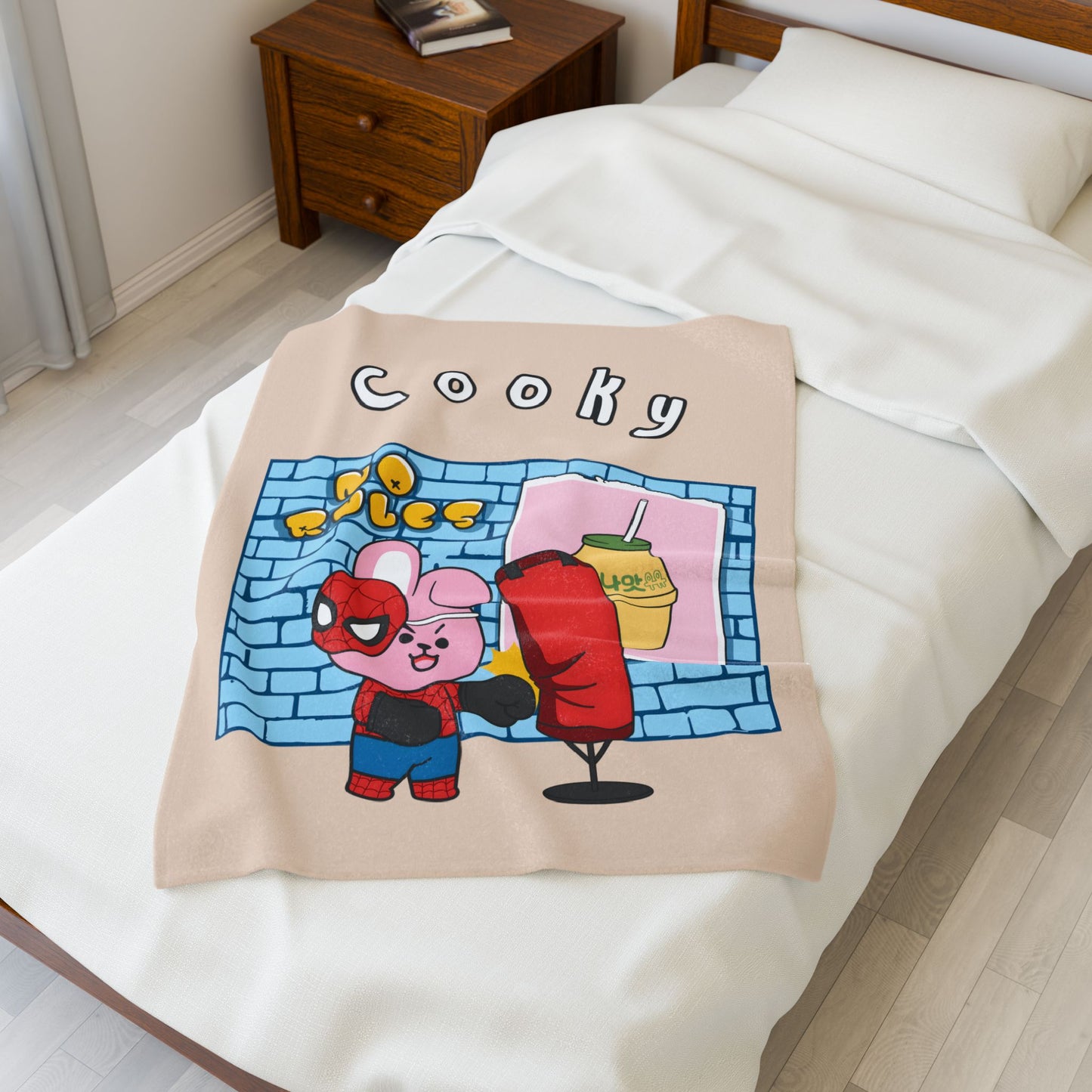 Beige Cooky Blanket - BT21 Single Design