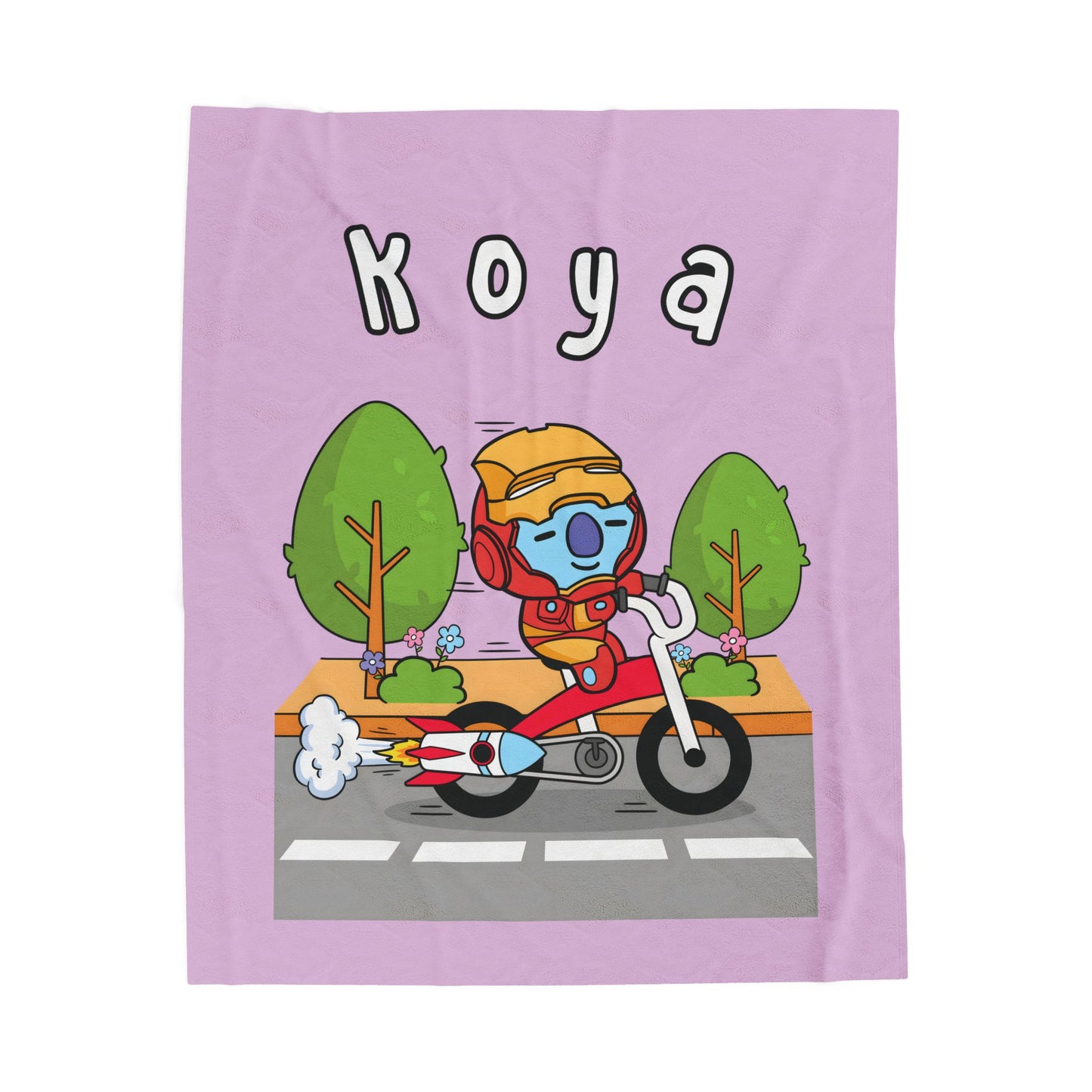 Purple Koya Blanket - BT21 Single Design